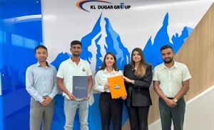 के.एल.दुगड ग्रुप र फ्रेन्चाईज भलिबल टिम लुम्बिनी लाभाजबीच सम्झौता
