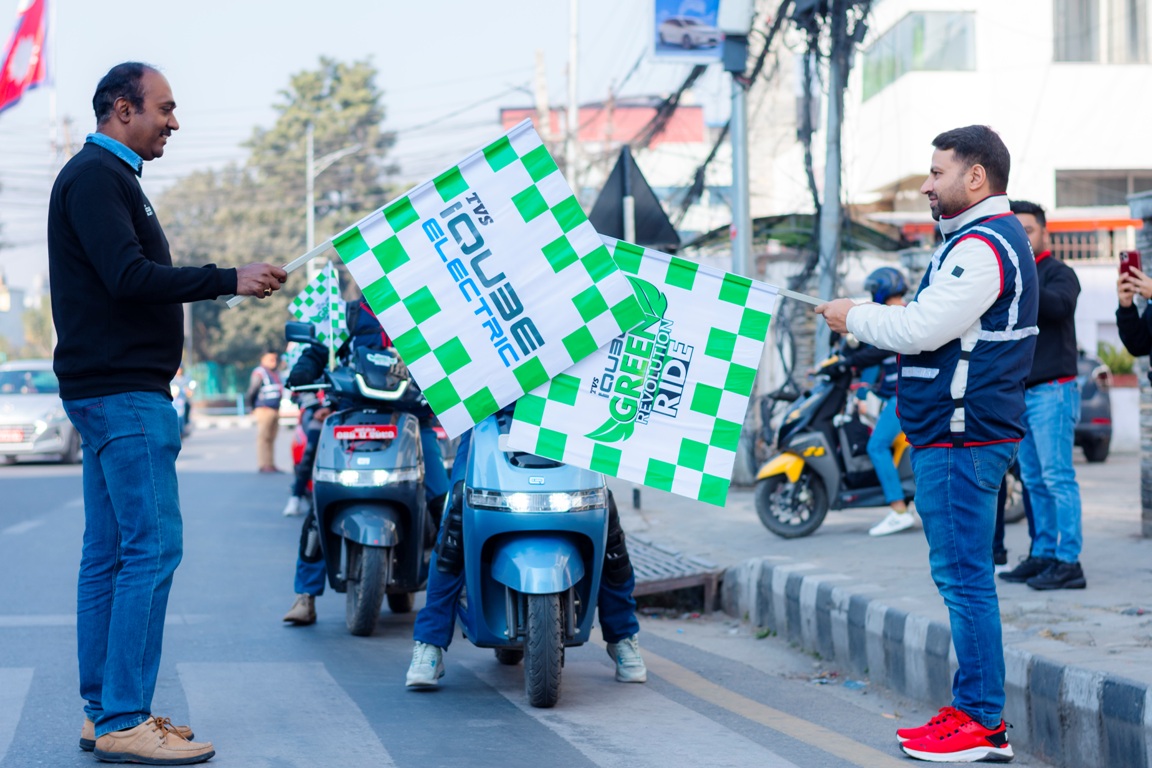 टिभिएस आईक्युबको ग्रीन रेभोलुसन राइड, चार महिनामा गुड्यो एक लाख किलोमिटर